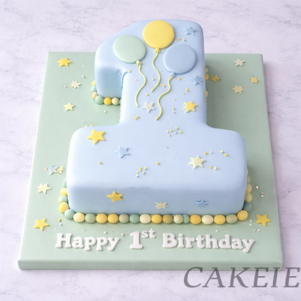 Balloon Star Number 1 Cake