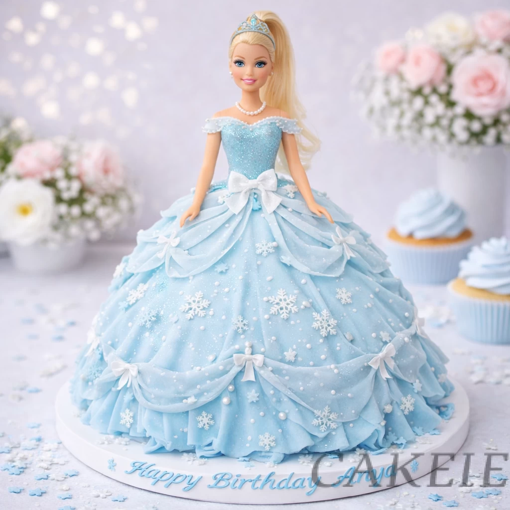Ice Queen Blue Princess Cake