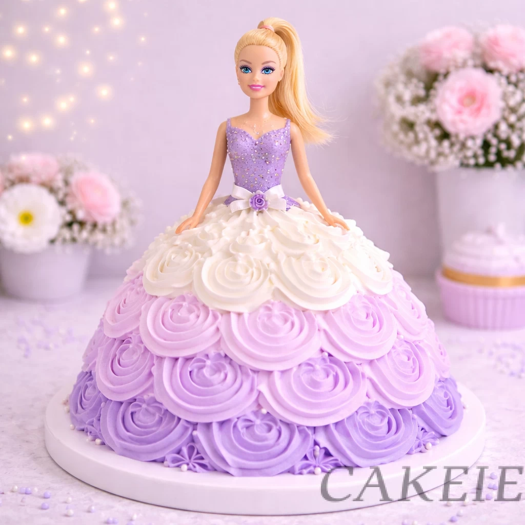 Lavender Cream Swirl Princess Cake