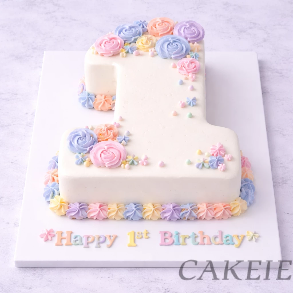 Pastel Floral Number 1 Cake