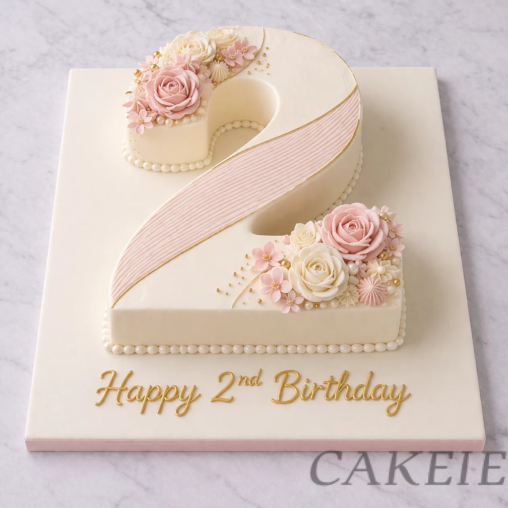 Royal Floral Number 2 Cake