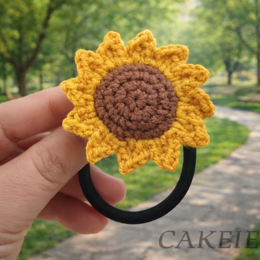 Sunflower Crochet Hair Tie