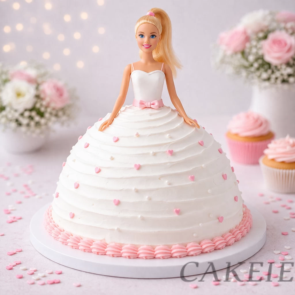 White Princess Heart Cake